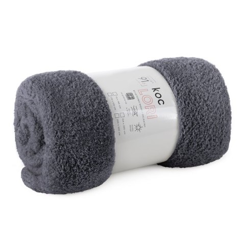 Koc narzuta na fotel typu flano 70x160 stalowy z mikrofibry miękki Lori D91 Koc narzuta na fotel typu flano 70x160 stalowy z mikrofibry miękki Lori D91