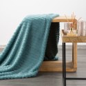 Koc narzuta z mikrofibry na fotel 70x160 miętowy miękki Lisa z wytłaczanym wzorem pasów D91 Koc narzuta z mikrofibry na fotel 70x160 miętowy miękki Lisa z wytłaczanym wzorem pasów D91