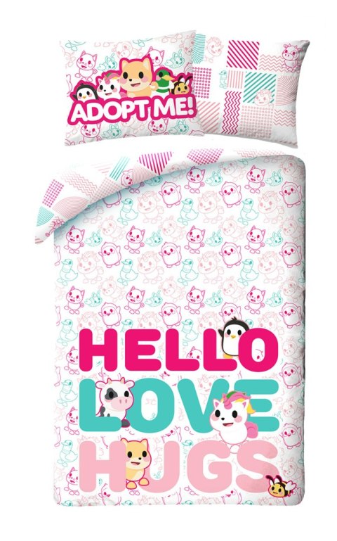 Pościel bawełniana 140x200 Adopt me różowa pieski poszewka 70x90 Kids 12 Halantex Pościel bawełniana 140x200 Adopt me różowa pieski poszewka 70x90 Kids 12 Halantex