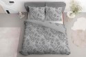 Pościel satynowa 160x200 szara kwiaty 4601 A Home Satin 64