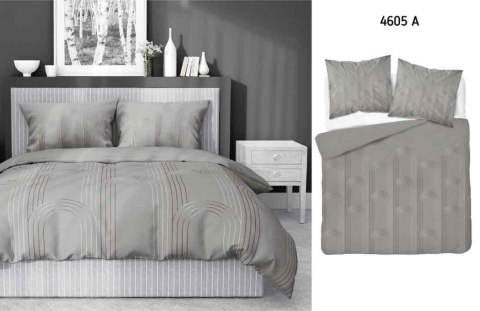 Pościel satynowa 220x200 beżowa gemetria 4605 A Home Satin 64 Pościel satynowa 220x200 beżowa gemetria 4605 A Home Satin 64