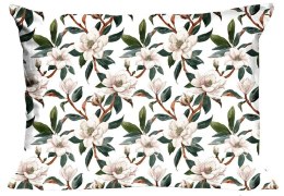 Poszewka bawełniana 70x80 1614N biała kwiaty gałązki Classic E24