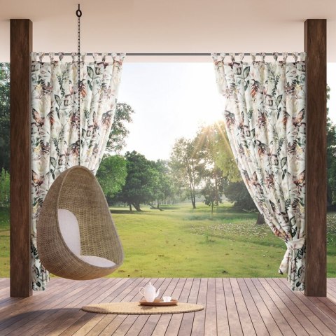 Zasłona gotowa 155x200 Garden 2 biała kolorowa liście do ogrodu wodoodporna mocowana na szelki/rzep Eurofirany Zasłona gotowa 155x200 Garden 2 biała kolorowa liście do ogrodu wodoodporna mocowana na szelki/rzep Eurofirany