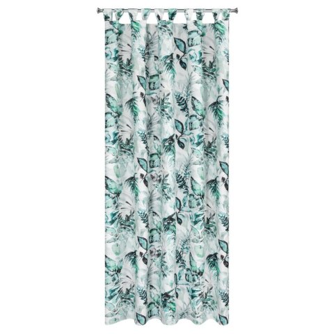 Zasłona gotowa 155x220 Garden 2 biała zielona liście do ogrodu wodoodporna mocowana na szelki/rzep Eurofirany Zasłona gotowa 155x220 Garden 2 biała zielona liście do ogrodu wodoodporna mocowana na szelki/rzep Eurofirany