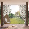 Zasłona gotowa 155x240 Garden 2 biała kolorowa kwiaty do ogrodu wodoodporna mocowana na szelki/rzep Eurofirany