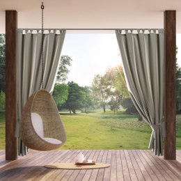 Zasłona gotowa 155x260 Garden beżowa do ogrodu wodoodporna mocowana na szelki/rzep Eurofirany