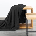 Koc narzuta z mikrofibry typu flano 170x210 czarny miękki Lori D91 Koc narzuta z mikrofibry typu flano 170x210 czarny miękki Lori D91