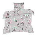 Pościel bawełniana 100x135 670K pandy szara kolorowa Kids 24 z poszewką 40x60 Pościel bawełniana 100x135 670K pandy szara kolorowa Kids 24 z poszewką 40x60