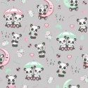 Pościel bawełniana 100x135 670K pandy szara kolorowa Kids 24 z poszewką 40x60 Pościel bawełniana 100x135 670K pandy szara kolorowa Kids 24 z poszewką 40x60