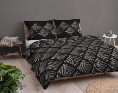 Pościel bawełniana 220x200 czarna geometria 4845 A Bawełna 74 Pościel bawełniana 220x200 czarna geometria 4845 A Bawełna 74