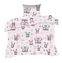 Pościel bawełniana 90x120 669K pandy różówa kolorowa Kids 24 z poszewką 40x60 Pościel bawełniana 90x120 669K pandy różówa kolorowa Kids 24 z poszewką 40x60