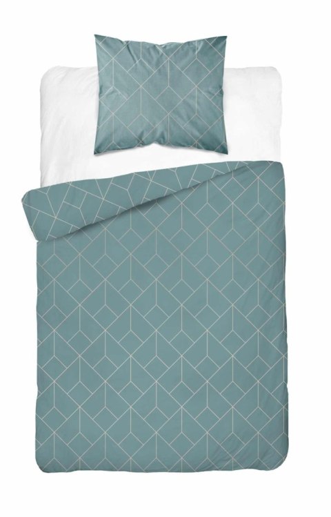 Pościel satynowa 140x200 miętowa geometria z jedną poszewką 4925 A Home Satin 81 Pościel satynowa 140x200 miętowa geometria z jedną poszewką 4925 A Home Satin 81