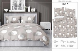 Pościel satynowa 220x200 beżowa kółka 4921 A Home Satin 81