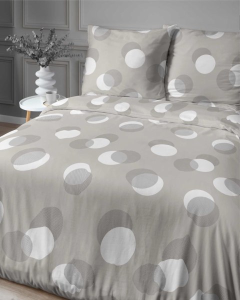 Pościel satynowa 220x200 beżowa kółka 4921 A Home Satin 81 Pościel satynowa 220x200 beżowa kółka 4921 A Home Satin 81