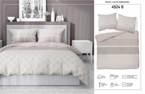 Pościel satynowa 220x200 beżowa liście 4924 B Home Satin 81 Pościel satynowa 220x200 beżowa liście 4924 B Home Satin 81