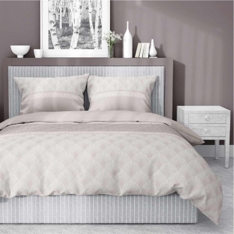 Pościel satynowa 220x200 beżowa liście 4924 B Home Satin 81 Pościel satynowa 220x200 beżowa liście 4924 B Home Satin 81