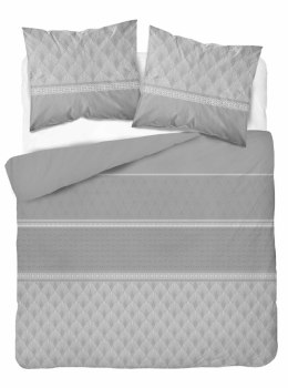 Pościel satynowa 220x200 szara liście 4924 A Home Satin 81