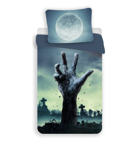 Pościel z mikrofibry 140x200 Zombie szara poszewka 70x90 Pościel z mikrofibry 140x200 Zombie szara poszewka 70x90