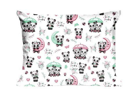 Poszewka bawełniana 40x40 667K pandy biała kolorowa Kids 24 Poszewka bawełniana 40x40 667K pandy biała kolorowa Kids 24