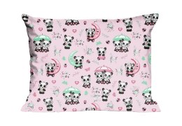 Poszewka bawełniana 40x40 669K pandy różówa kolorowa Kids 24