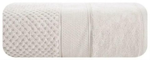 Ręcznik Jessi 90x150 beżowy frotte 500g/m2 z fakturą wytłaczanej krateczki i welurową bordiurą Eurofirany Ręcznik Jessi 90x150 beżowy frotte 500g/m2 z fakturą wytłaczanej krateczki i welurową bordiurą Eurofirany