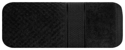 Ręcznik Jessi 90x150 czarny 500g/m2 z fakturą wytłaczanej krateczki i welurową bordiurą frotte Eurofirany Ręcznik Jessi 90x150 czarny 500g/m2 z fakturą wytłaczanej krateczki i welurową bordiurą frotte Eurofirany