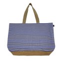 Torba plażowa Canvas Beach Bag 40x55 biała granatowa 13 100% bawełna Cawoe