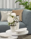 Wazon dekoracyjny Emelia 14x14x23 biały srebrny Eurofirany Wazon dekoracyjny Emelia 14x14x23 biały srebrny Eurofirany