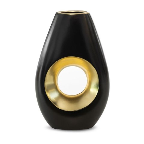 Wazon dekoracyjny Mira 19x8x30 czarny złoty Eurofirany