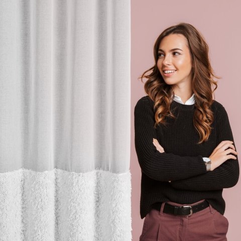 Firana gotowa Marion 140x250 biała na przelotkach Eurofirany Firana gotowa Marion 140x250 biała na przelotkach Eurofirany