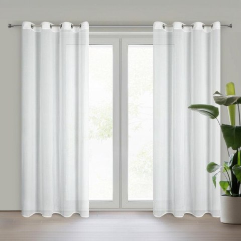 Firana gotowa Selene 140x260 biała na przelotkach Eurofirany Firana gotowa Selene 140x260 biała na przelotkach Eurofirany