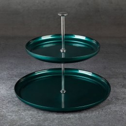 Patera dekoracyjna 28x24 Elena turkusowa szklana Eurofirany