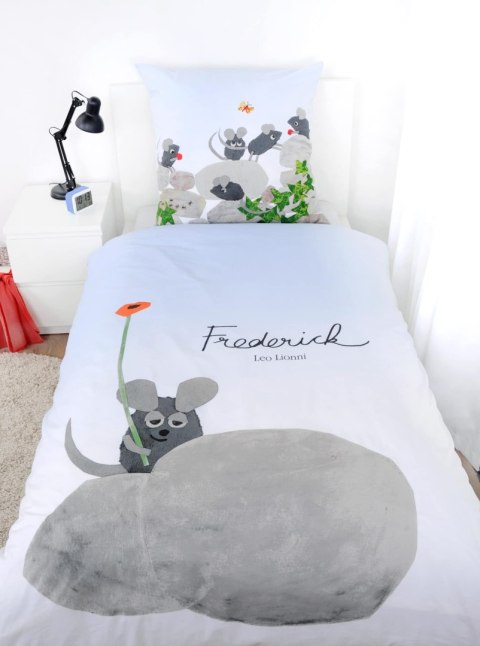 Pościel bawełniana 140x200 Leo Lionni`s myszki błękitna szara poszewka 70x90 H24 Pościel bawełniana 140x200 Leo Lionni`s myszki błękitna szara poszewka 70x90 H24