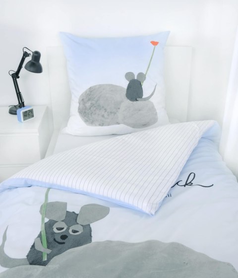 Pościel bawełniana 140x200 Leo Lionni`s myszki błękitna szara poszewka 70x90 H24 Pościel bawełniana 140x200 Leo Lionni`s myszki błękitna szara poszewka 70x90 H24