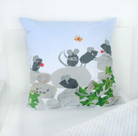Pościel bawełniana 140x200 Leo Lionni`s myszki błękitna szara poszewka 70x90 H24 Pościel bawełniana 140x200 Leo Lionni`s myszki błękitna szara poszewka 70x90 H24
