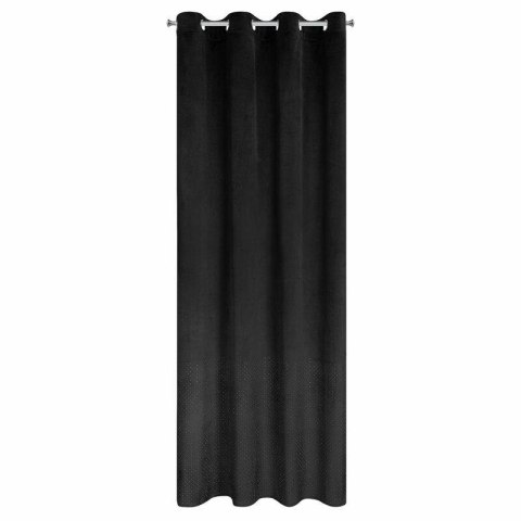Zasłona gotowa Ariadna 140x250 czarna welurowa zdobiona diamencikami na przelotkach Eurofirany Zasłona gotowa Ariadna 140x250 czarna welurowa zdobiona diamencikami na przelotkach Eurofirany