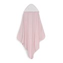 Okrycie kąpielowe 100x100 Baby różowy ręcznik z kapturkiem + śliniaczek
