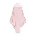 Okrycie kąpielowe 100x100 Corazones różowy ręcznik z kapturkiem + śliniaczek