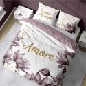 Pościel bawełniana 220x200 biała wrzosowa kwiaty Amore 4866 A Holland 73 Pościel bawełniana 220x200 biała wrzosowa kwiaty Amore 4866 A Holland 73