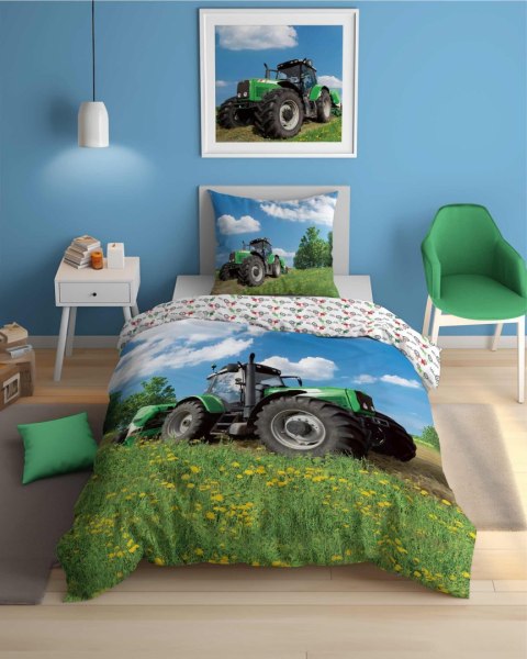 Pościel świecąca w ciemności 160x200 Traktor niebieska zielona 2639 C Fluo 76 Pościel świecąca w ciemności 160x200 Traktor niebieska zielona 2639 C Fluo 76