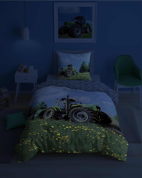 Pościel świecąca w ciemności 160x200 Traktor niebieska zielona 2639 C Fluo 76 Pościel świecąca w ciemności 160x200 Traktor niebieska zielona 2639 C Fluo 76