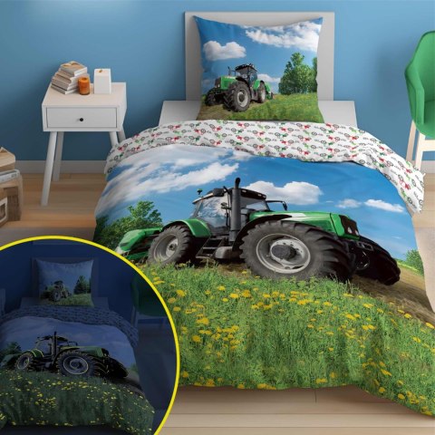 Pościel świecąca w ciemności 160x200 Traktor niebieska zielona 2639 C Fluo 76 Pościel świecąca w ciemności 160x200 Traktor niebieska zielona 2639 C Fluo 76