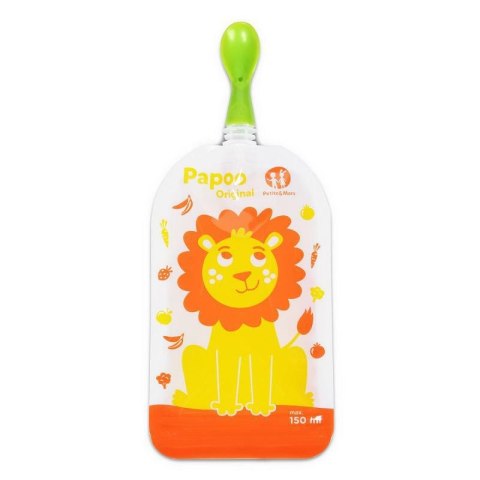 Saszetki na jedzenie Papoo Original Lew 6 szt. wielorazowe PETITE&MARS