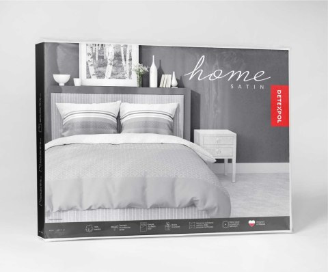 Pościel satynowa 140x200 biała szara geometria 4917 B z jedną poszewką Home Satin 80 Pościel satynowa 140x200 biała szara geometria 4917 B z jedną poszewką Home Satin 80