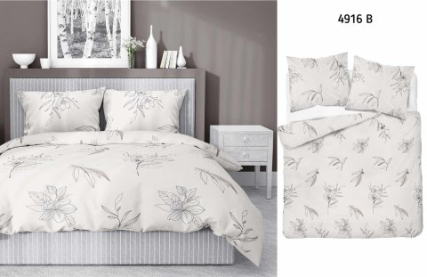 Pościel satynowa 140x200 kremowa kwiaty 4916 B z jedną poszewką Home Satin 80 Pościel satynowa 140x200 kremowa kwiaty 4916 B z jedną poszewką Home Satin 80