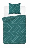 Pościel satynowa 140x200 turkusowa geometria 4911 A z jedną poszewką Home Satin 80 Pościel satynowa 140x200 turkusowa geometria 4911 A z jedną poszewką Home Satin 80