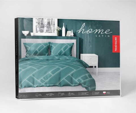 Pościel satynowa 140x200 turkusowa geometria 4911 A z jedną poszewką Home Satin 80 Pościel satynowa 140x200 turkusowa geometria 4911 A z jedną poszewką Home Satin 80