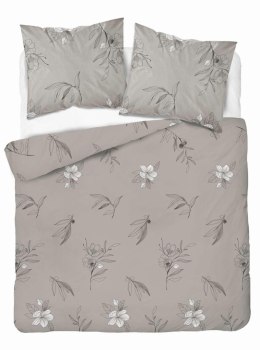 Pościel satynowa 160x200 beżowa kwiaty 4916 A Home Satin 80