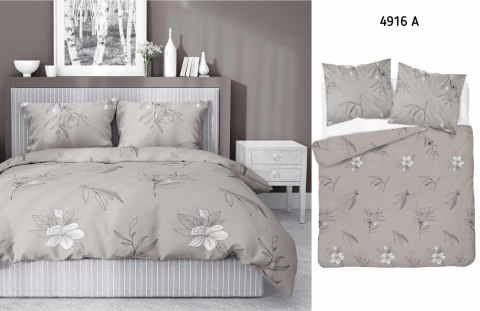 Pościel satynowa 160x200 beżowa kwiaty 4916 A Home Satin 80 Pościel satynowa 160x200 beżowa kwiaty 4916 A Home Satin 80