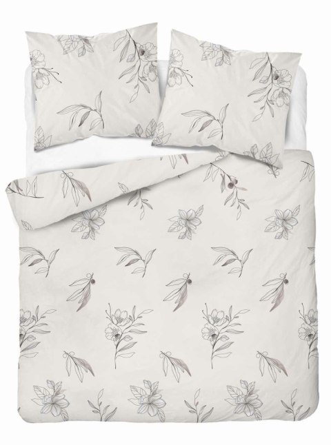 Pościel satynowa 160x200 kremowa kwiaty 4916 B Home Satin 80